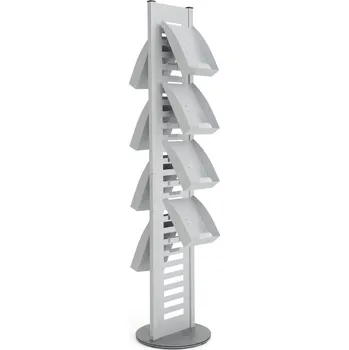 Stojan Heavy Duty kovové kapsy 8x A4 - Stříbrný