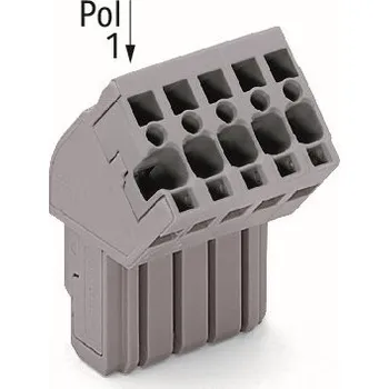 WAGO Konektor 769-107/022-000 1vodičový (zásuvka), úhlový CAGE CLAMP® 4 mm², šedá 769-107/022-000