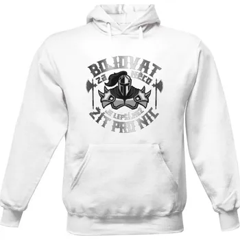 Pánská mikina Pánská mikina s kapucí s potiskem Bojovat je lepší než žít pro nic-mikina pánské