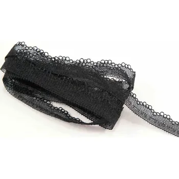 Silonová krajka - černá - šířka 1,2 cm