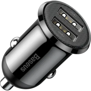 Baseus Grain PRO nabíječka do auta 2 x USB 4,8A černá CCALLP-01