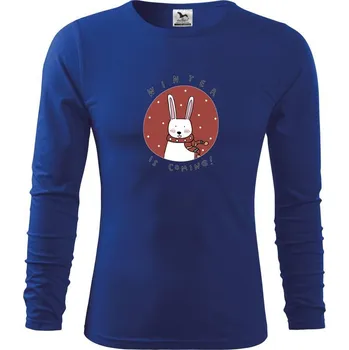 Chlapecké tričko Winter is coming zajíc - Triko dětské Long Sleeve - 122 cm/6 let ( Královská modrá )
