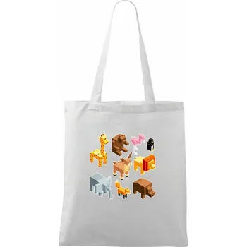 3D zvířátka - Taška bavlněná - 42 x 38 cm ( Bílá )