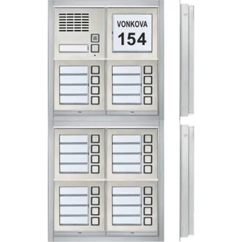 Poštovní schránka Zvonkové tablo TESLA GARANT pro zazdění - 25 účastníků - VERTIKÁLNĚ