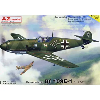 Plastikový model 1/72 Messerschmitt Bf 109E-1 JG.51 (3x camo)