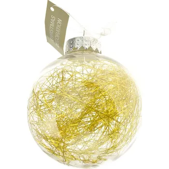 Vánoční dekorace Euro Habitat Čirá koulička se zlatými vlasy (8cm)