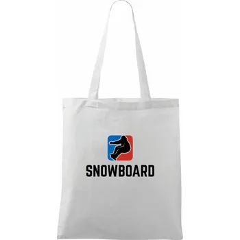 Snowboard logo - Taška bavlněná - 42 x 38 cm ( Bílá )
