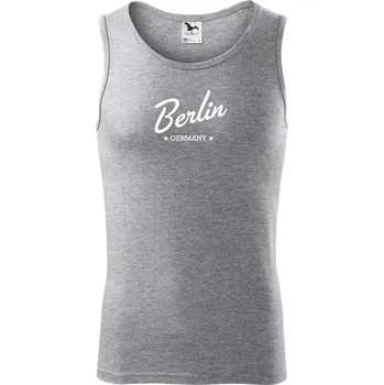 Berlin - Germany nápis - Tílko pánské Core - M ( Tmavě šedý melír )