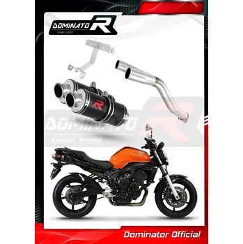 Výfuk pro motocykl Laděný výfuk DOMINATOR YAMAHA FZ6 S/N FAZER KULATÉ KONCOVKY GP1 ČERNÉ