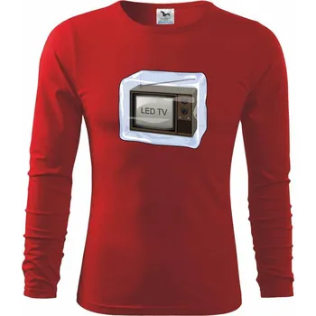 Chlapecké tričko LED TV (Hana-creative) - Triko dětské Long Sleeve - 122 cm/6 let ( Červená )