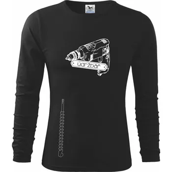 Chlapecké tričko Údržbář vrtačka - Triko dětské Long Sleeve - 122 cm/6 let ( Černá )