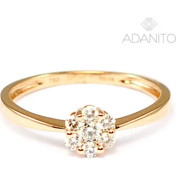 Prsten Zlatý briliantový prsten z růžového zlata