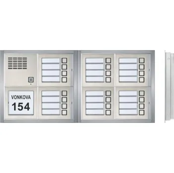 Železářství Zvonkové tablo TESLA GARANT pro zazdění - 24 účastníků - HORIZONTÁLNĚ