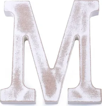 Stoklasa Dřevěné písmeno abecedy M vintage bílá přírodní