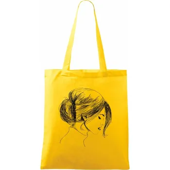 Ručně malovaná žena - Taška bavlněná - 42 x 38 cm ( Žlutá )