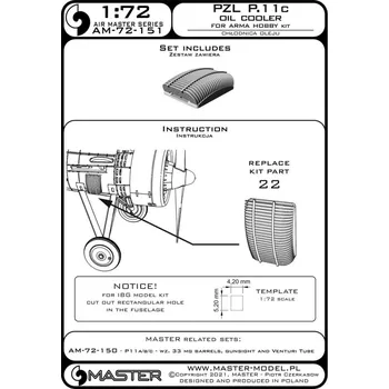 Plastikový model 1/72 PZL P.11C Oil cooler (ARMA H.)