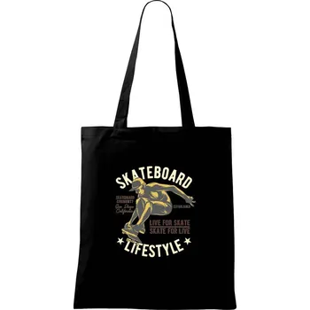 Nákupní taška Skateboard lifestyle community - Taška bavlněná - 42 x 38 cm ( Černá )