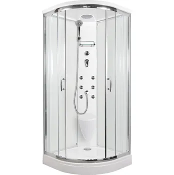 ARTTEC BRILIANT 90 x 90 cm - Masážní sprchový box model 5 grape sklo 5 let záruka + stěrka na sklo zdarma