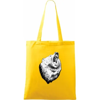 Medvěd trošku naštvaný - Taška bavlněná - 42 x 38 cm ( Žlutá )