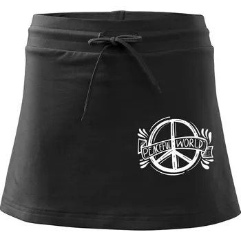 Dámské oblečení Peaceful world logo - Sportovní sukně - two in one - S ( Černá )
