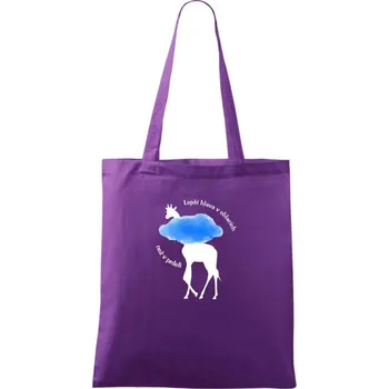 Hlava v oblacích - Taška bavlněná - 42 x 38 cm ( Fialová )