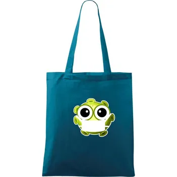 Virus s rouškou - Taška bavlněná - 42 x 38 cm ( Petrolejová )