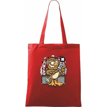 Sova zpěvačka komiks - Taška bavlněná - 42 x 38 cm ( Červená )