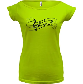 Dámské tričko NOTY (zelené, černý potisk) dámské velikost L (Dámské tričko s potiskem)