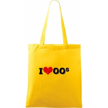 I love 00s - Taška bavlněná - 42 x 38 cm ( Žlutá )