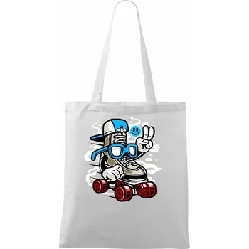 Brejláč na bruslích - Taška bavlněná - 42 x 38 cm ( Bílá )