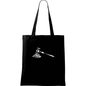 Nákupní taška Soudcovské kladívko - Taška bavlněná - 42 x 38 cm ( Černá )