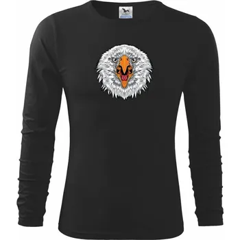 Chlapecké tričko Hlava rozzlobeného orla - Triko dětské Long Sleeve - 122 cm/6 let ( Černá )