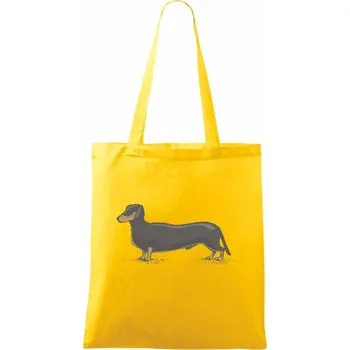 Vintage Jezevčík - Taška bavlněná - 42 x 38 cm ( Žlutá )