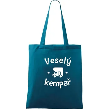 Veselý kempař - Taška bavlněná - 42 x 38 cm ( Petrolejová )