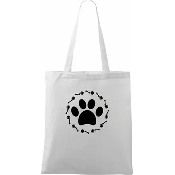 Tlapka míč kost pes - Taška bavlněná - 42 x 38 cm ( Bílá )