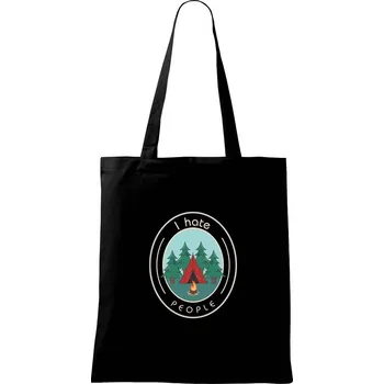 I hate people - stan a les - Taška bavlněná - 42 x 38 cm ( Černá )