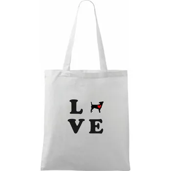 Jack russel terier love - Taška bavlněná - 42 x 38 cm ( Bílá )