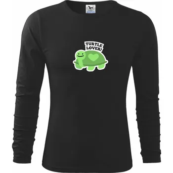Chlapecké tričko Turtle lover - kreslený - Triko dětské Long Sleeve - 122 cm/6 let ( Černá )