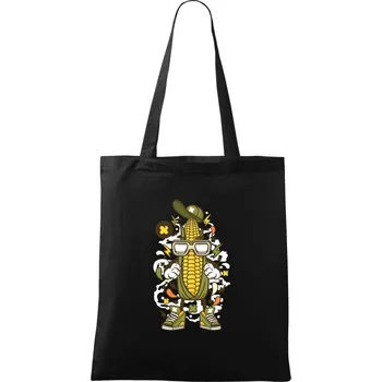 Nákupní taška Kukuřičňák - Taška bavlněná - 42 x 38 cm ( Černá )