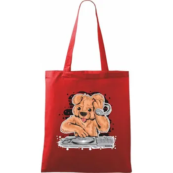 Nákupní taška DJ Teddy - Taška bavlněná - 42 x 38 cm ( Červená )
