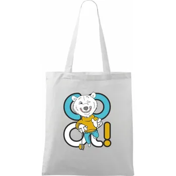 Nákupní taška Cool medvěd - Taška bavlněná - 42 x 38 cm ( Bílá )