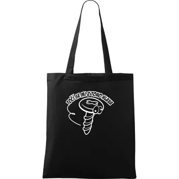 Nákupní taška Točí se mi z toho hlava - Taška bavlněná - 42 x 38 cm ( Černá )