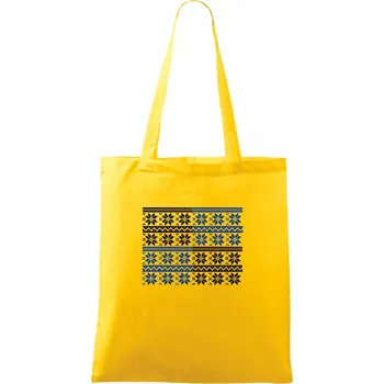 Vánoční vzor - šachovnice - Taška bavlněná - 42 x 38 cm ( Žlutá )