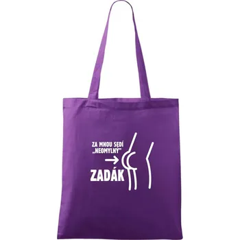 Za mnou sedí zadák - Taška bavlněná - 42 x 38 cm ( Fialová )