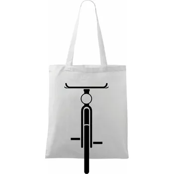 Kolo ze předu - obrys - Taška bavlněná - 42 x 38 cm ( Bílá )