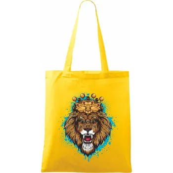 Lev kreslený s korunou - Taška bavlněná - 42 x 38 cm ( Žlutá )