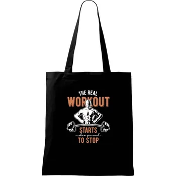 Nákupní taška The real workout - Taška bavlněná - 42 x 38 cm ( Černá )