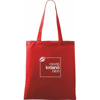 Mladá, krásná, blbá ve čtverci - Taška bavlněná - 42 x 38 cm ( Červená )