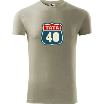 Pánské tričko Táta 40 - Viper FIT - Pánské zůžené tričko - 2XL ( Light khaki )