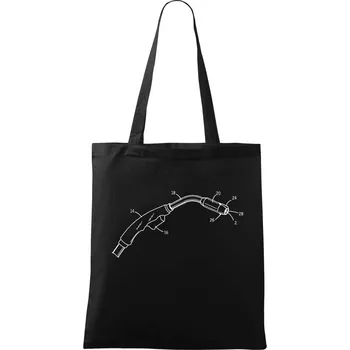 Nákupní taška Svářeč - Svářecí pistole - jednoduchá - Taška bavlněná - 42 x 38 cm ( Černá )